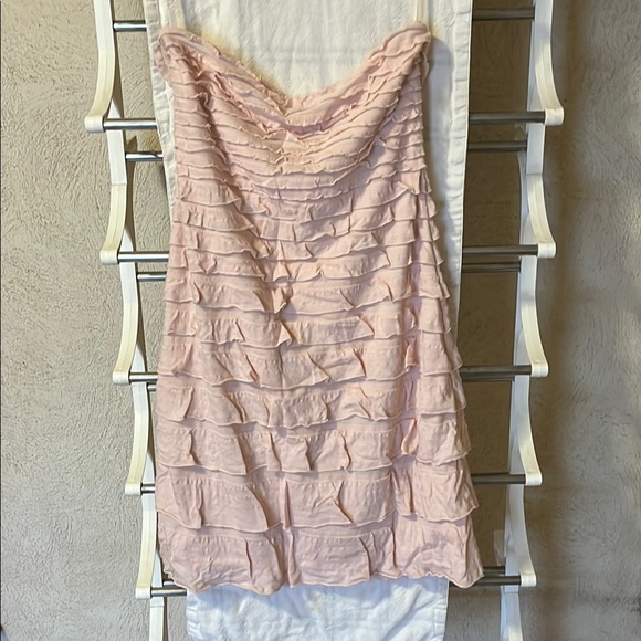 Pink Ruffled Strapless Dress - Picture 3 of 3